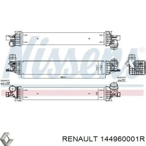 Система охлаждения наддувочного воздуха Renault (RVI) 144960001R цена, от 69.22 USD