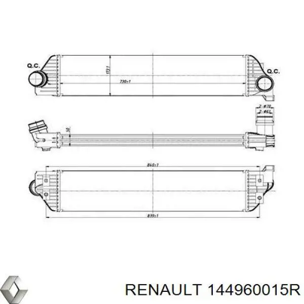 Интеркулер 144960015R Renault (RVI)