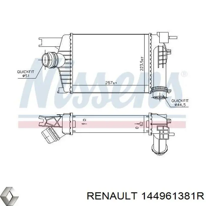 Система охлаждения наддувочного воздуха Renault (RVI) 144961381R цена, от 107.83 USD