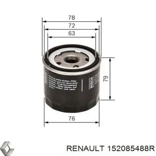 Купить 152085488R Renault (RVI) Фильтр центробежный очистки масла