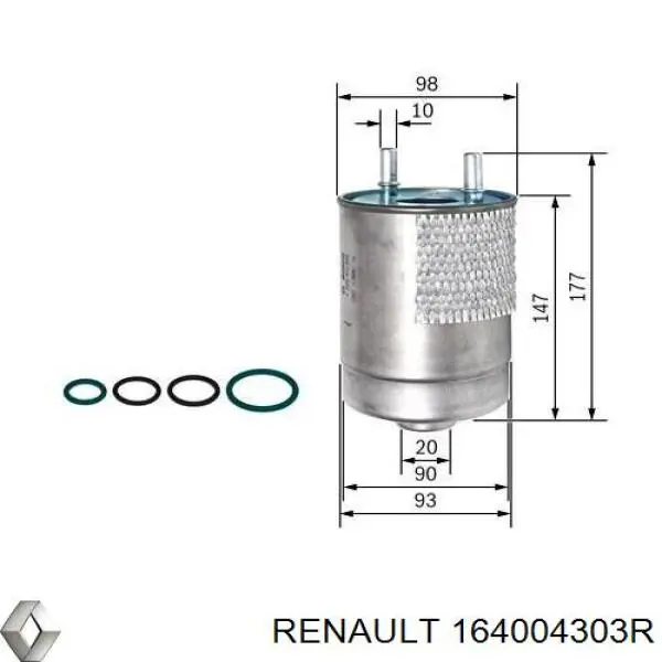 Фильтр топливный Renault (RVI) 164004303R