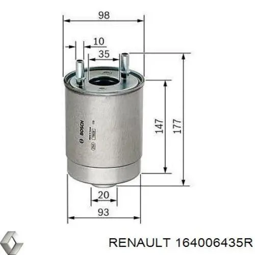 Фильтр топливный Renault (RVI) 164006435R