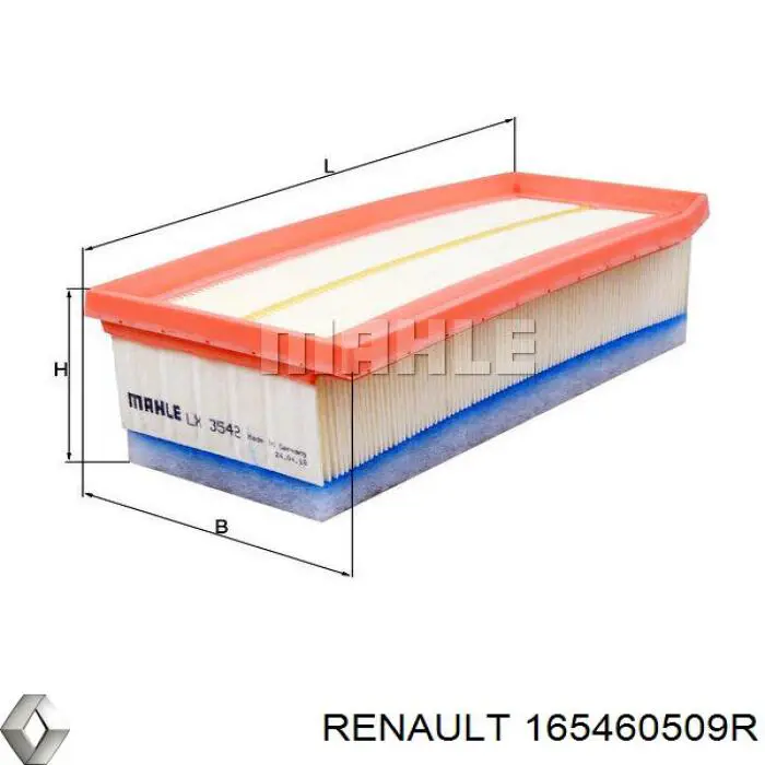 Воздушный фильтр 165460509R Renault (RVI)