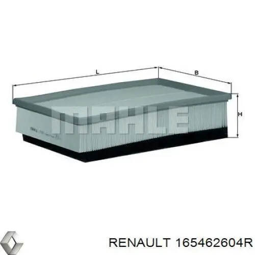 Воздушный фильтр 165462604R Renault (RVI)