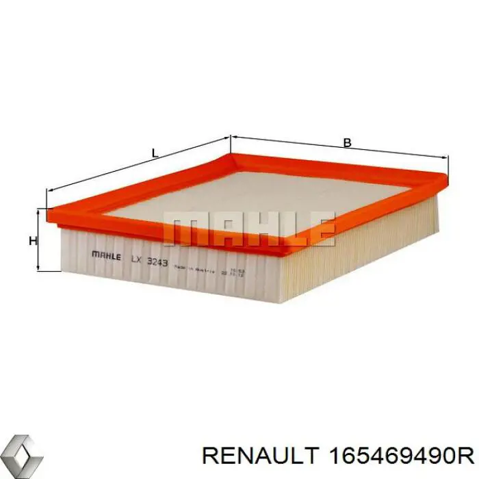 Воздушный фильтр 165469490R Renault (RVI)