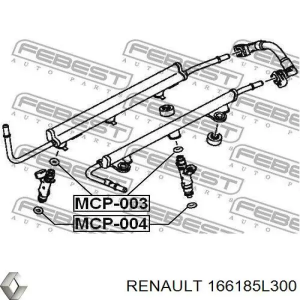 Кольцо (шайба) форсунки инжектора посадочное Renault (RVI) 166185L300