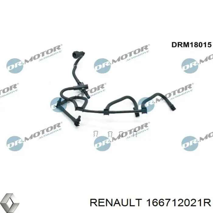166714217R Renault (RVI) tubo de combustível, inverso desde os injetores