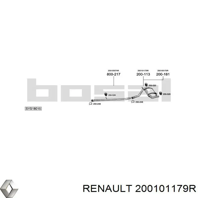 Глушитель задний 200101179R Renault (RVI)