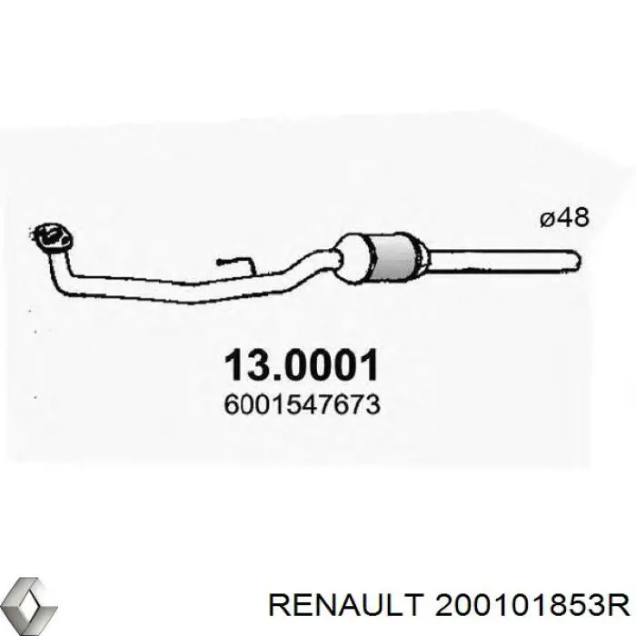 Катализатор 200101853R Renault (RVI)