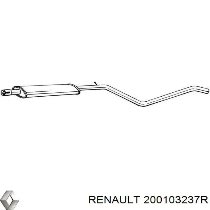 200103237R Renault (RVI) silenciador, parte central