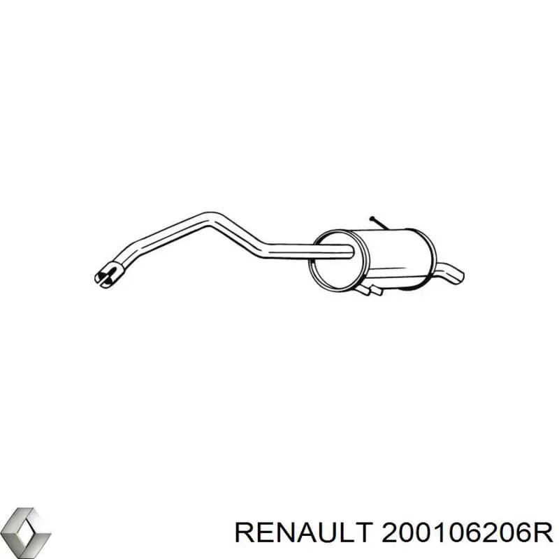Глушитель, задняя часть Renault (RVI) 200106206R
