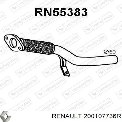 200107736R Renault (RVI) Глушитель, передняя часть