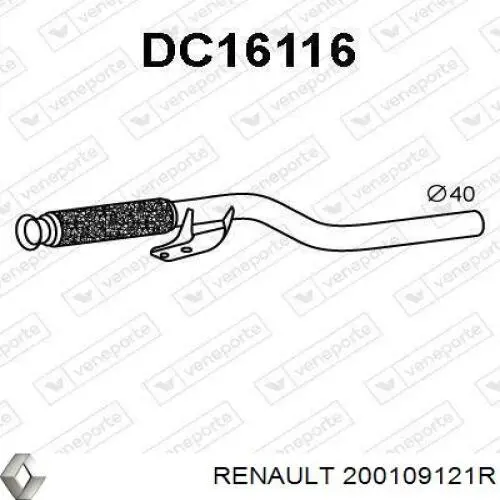 200109121R Renault (RVI) tubo de admissão dianteiro (calças do silenciador)