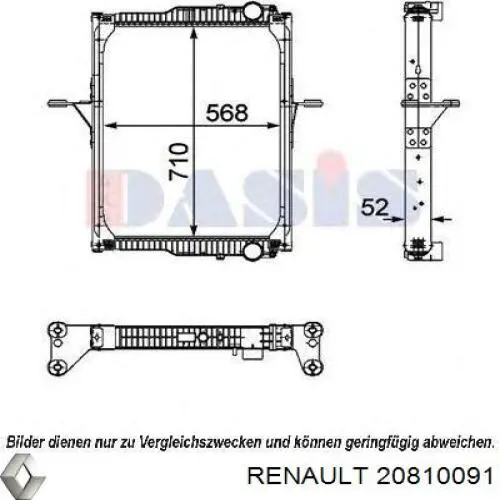 Радиатор печки 20810091 Renault (RVI)