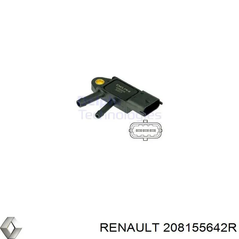Датчик давления выхлопных газов Renault (RVI) 208155642R