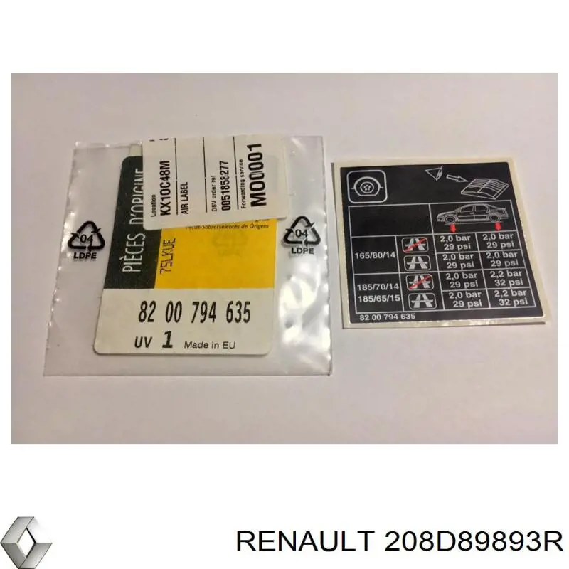  Renault (RVI) 208D89893R цена, от 2.37 USD