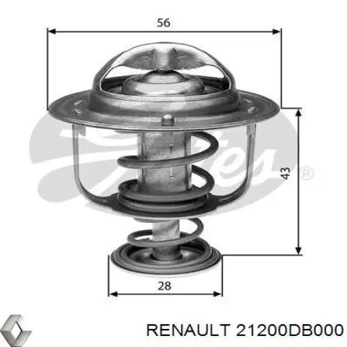 Термостат в корпусе Renault (RVI) 21200DB000 цена, от 22.13 USD