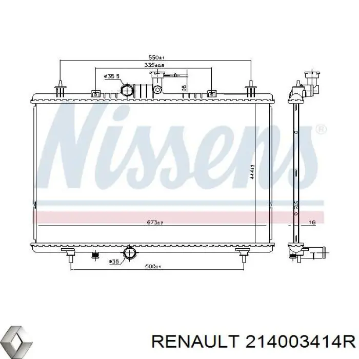 Радиатор 214003414R Renault (RVI)