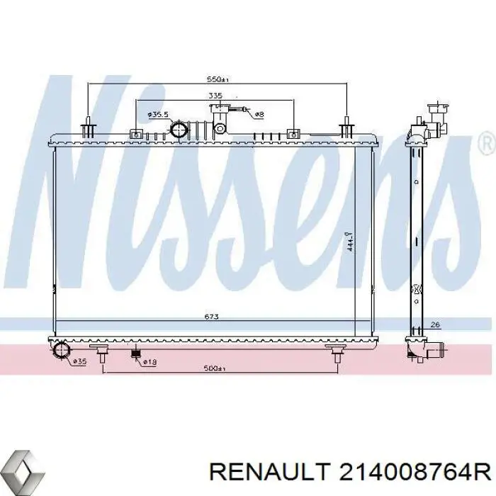 Радиатор 214008764R Renault (RVI)