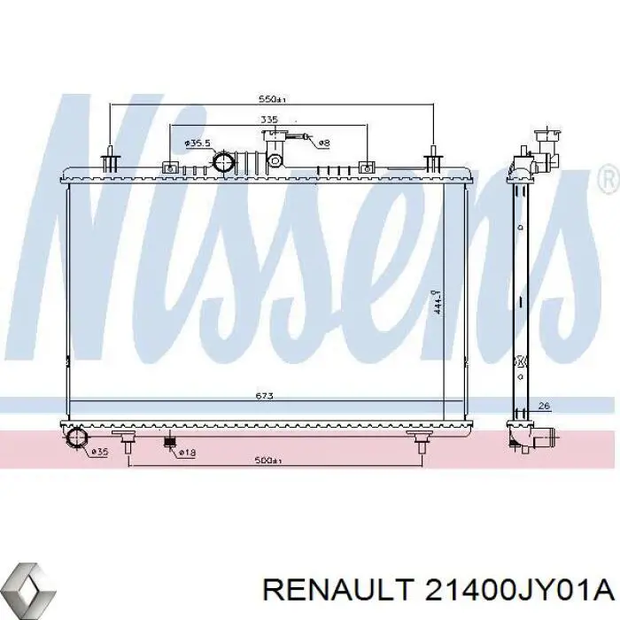 Радиатор 21400JY01A Renault (RVI)