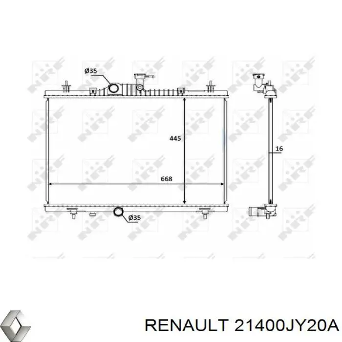 Радиатор 21400JY20A Renault (RVI)