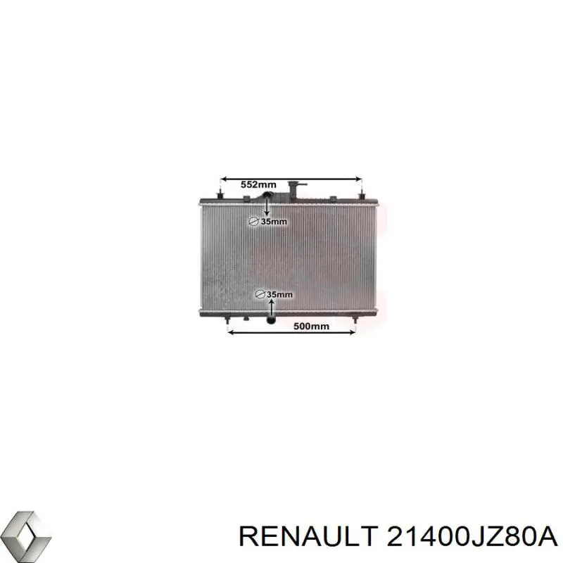 Радиатор охлаждения двигателя Renault (RVI) 21400JZ80A цена, от 118.67 USD