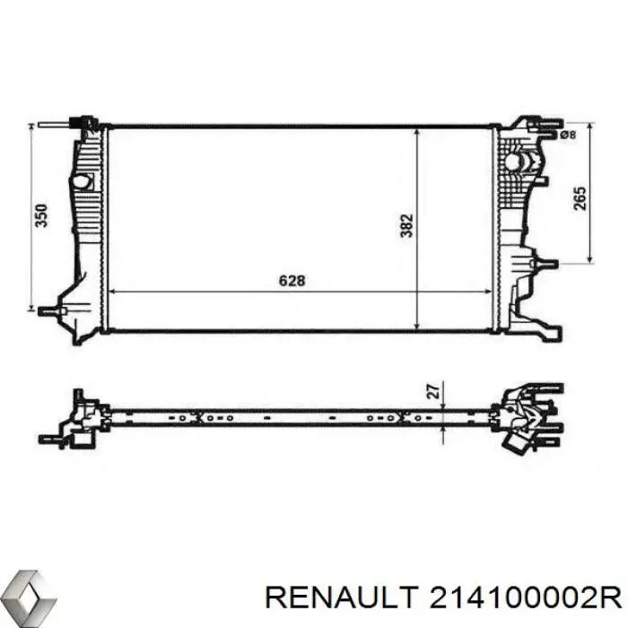Радиатор охлаждения двигателя Renault (RVI) 214100002R