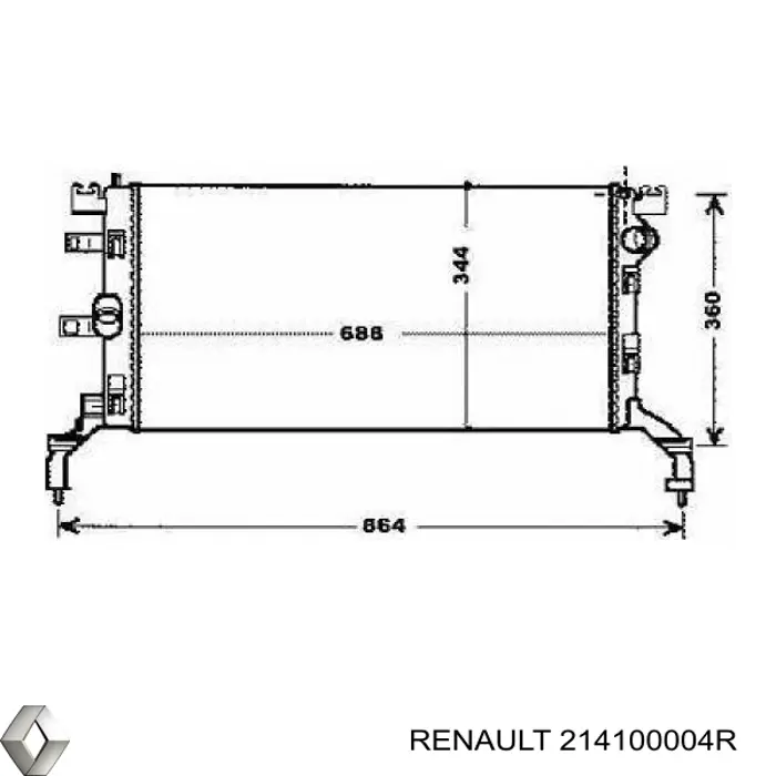 Радиатор охлаждения двигателя Renault (RVI) 214100004R цена, от 76.40 USD