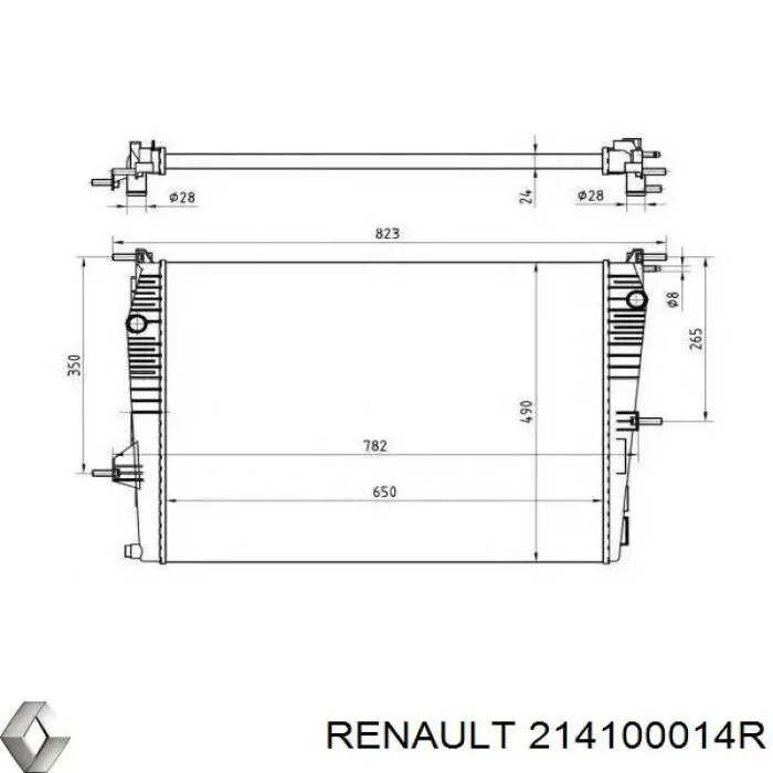 Радиатор охлаждения двигателя Renault (RVI) 214100014R