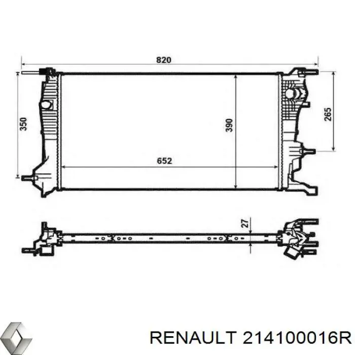 214100016R Renault (RVI) radiador de esfriamento de motor