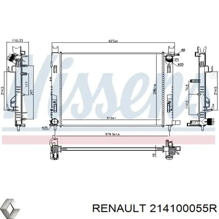 214100055R Renault (RVI) радиатор