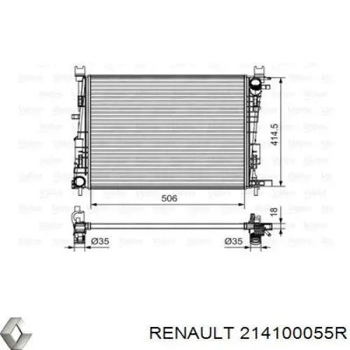 Радиатор охлаждения двигателя Renault (RVI) 214100055R цена, от 64.63 USD
