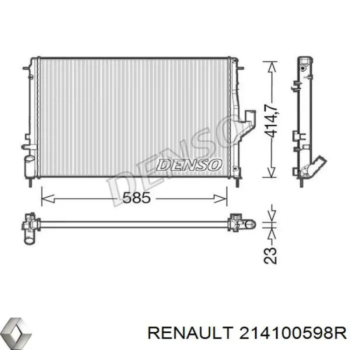 Купить 214100598R Renault (RVI) Радиатор водяной