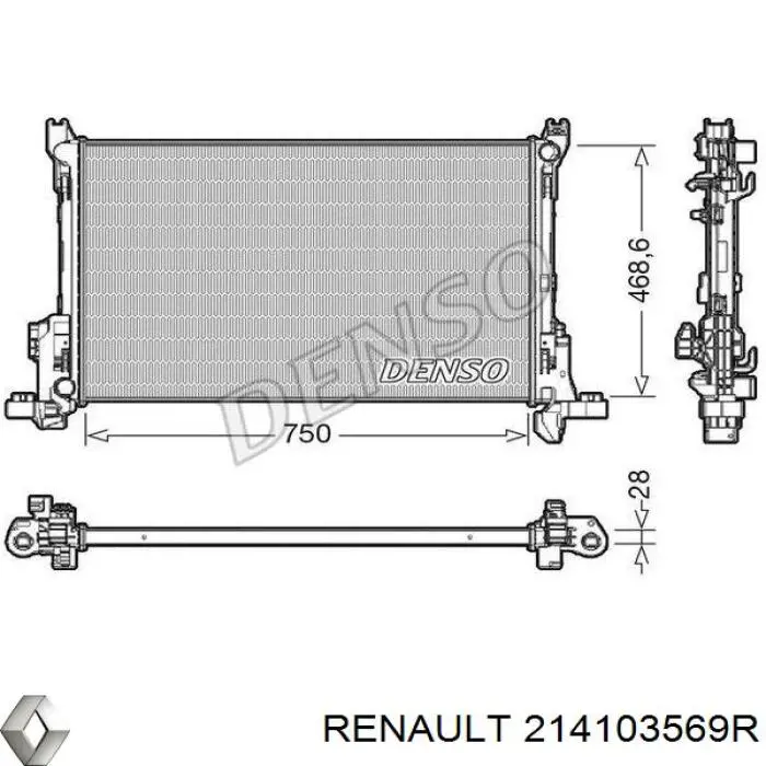 214103569R Renault (RVI) Радиатор основной