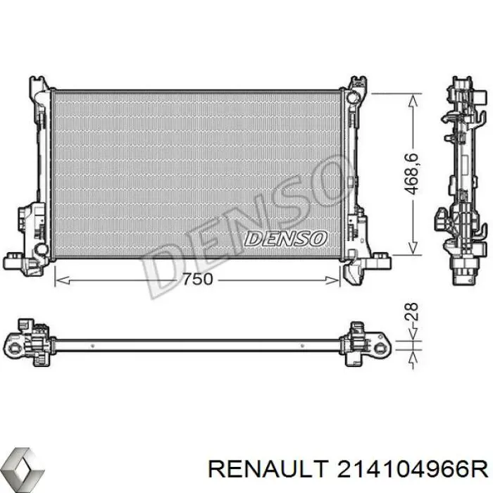 Radiador de esfriamento de motor 214104966R Renault (RVI)