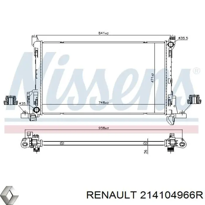 Radiador de esfriamento de motor Renault (RVI) 214104966R preço, a partir de 209,71 USD