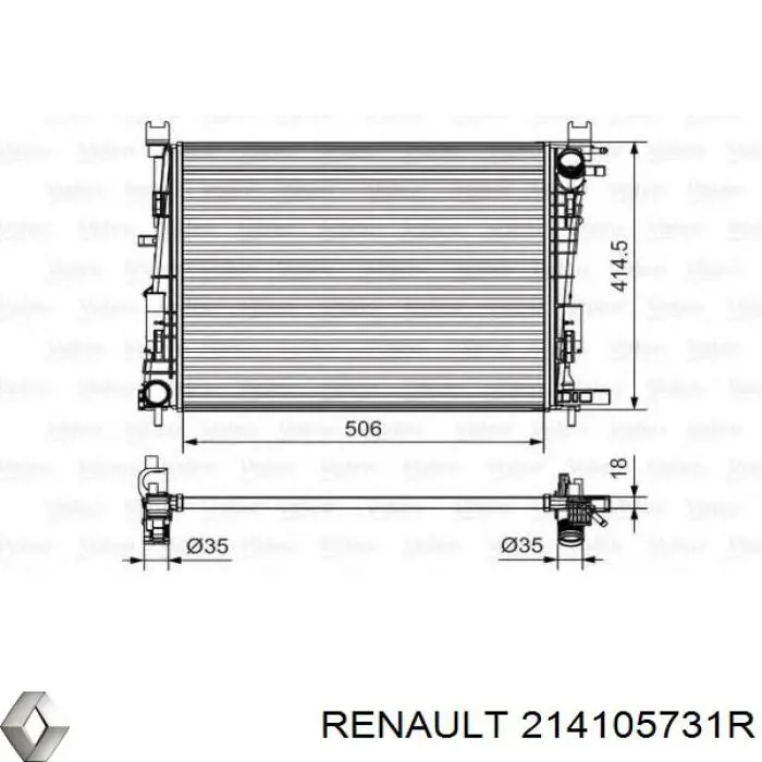 214105731R Renault (RVI) радиатор