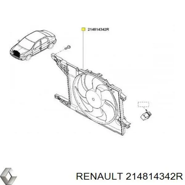 Купить 214814342R Renault (RVI) Электровентилятор охлаждения в сборе (мотор+крыльчатка)