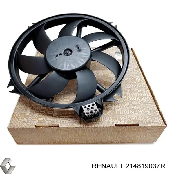 214819037R Renault (RVI) ventilador elétrico de esfriamento montado (motor + roda de aletas)