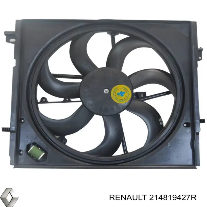 Difusor de radiador, ventilador de refrigeración, condensador del aire acondicionado, completo con motor y rodete 214819427R Renault (RVI)