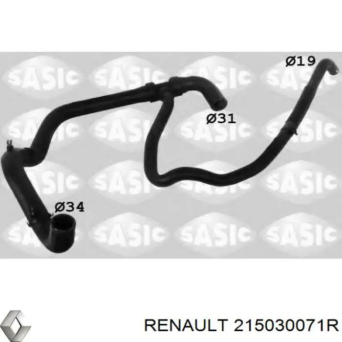 Шланг радиатора охлаждения Renault (RVI) 215030071R цена, от 11.48 USD
