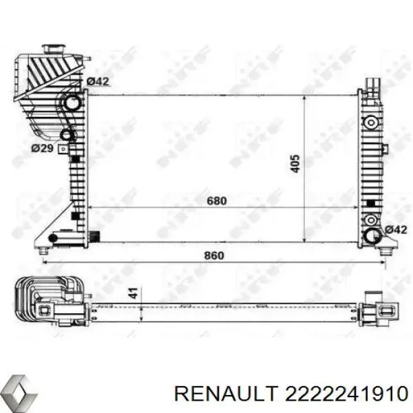 Купить 2222241910 Renault (RVI) Автомобильный термостат