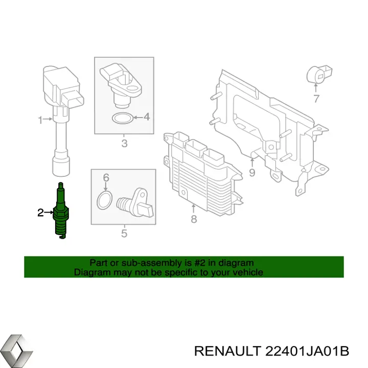 22401JA01B Renault (RVI) свечи