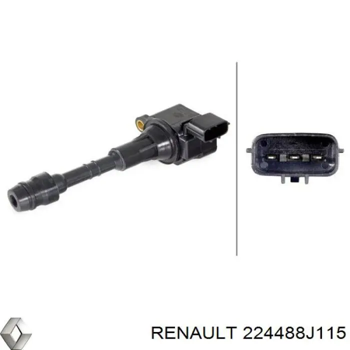 Катушка зажигания 224488J115 Renault (RVI)