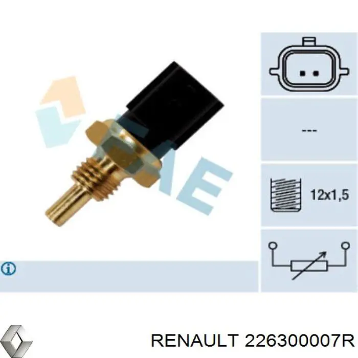 Датчик температуры жидкости Renault (RVI) 226300007R