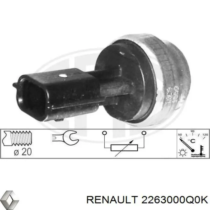 Sensor de temperatura 2263000Q0K Renault (RVI)