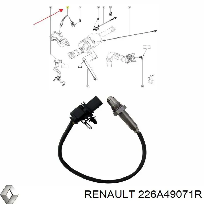 Лямбда зонд, датчик кислорода до катализатора Renault (RVI) 226A49071R