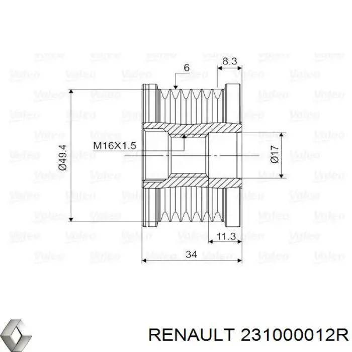 231000012R Renault (RVI) генератор
