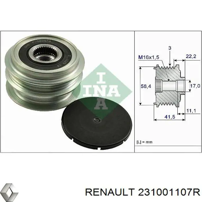 231001107R Renault (RVI) генератор
