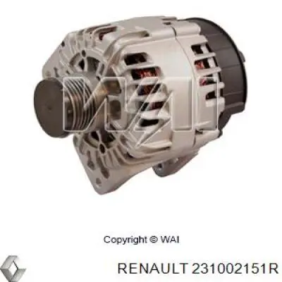 Автомобильный генератор Renault (RVI) 231002151R цена, от 93.01 USD
